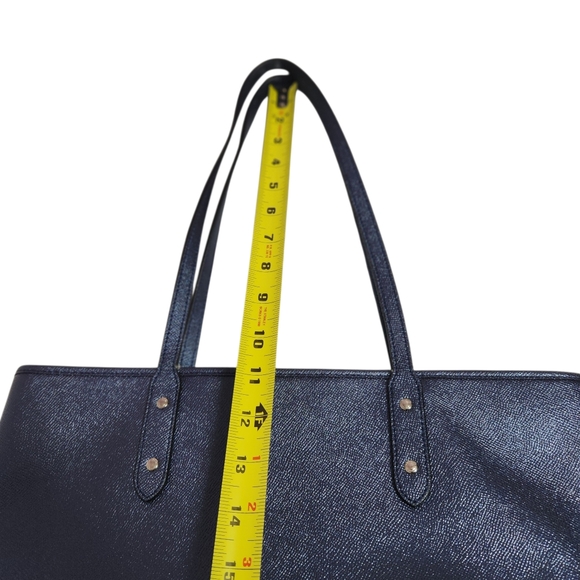 Coach #F16224 Midnight Blue Leather Tote - Picture 9 of 15